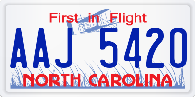 NC license plate AAJ5420