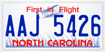 NC license plate AAJ5426