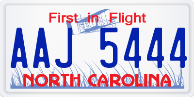NC license plate AAJ5444