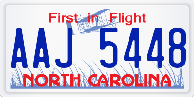 NC license plate AAJ5448