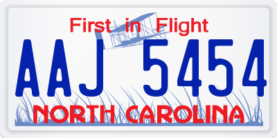 NC license plate AAJ5454