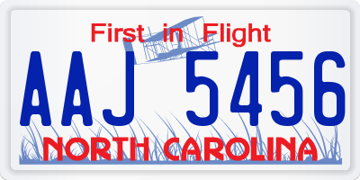 NC license plate AAJ5456