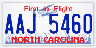 NC license plate AAJ5460
