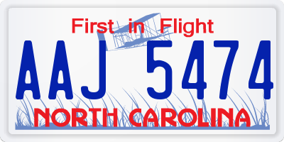 NC license plate AAJ5474