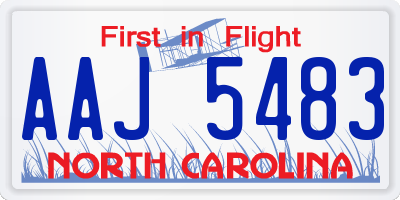 NC license plate AAJ5483