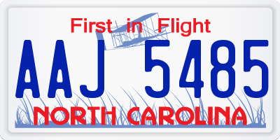 NC license plate AAJ5485