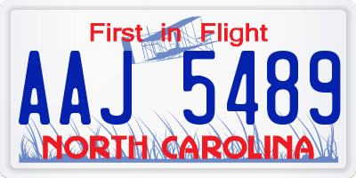 NC license plate AAJ5489