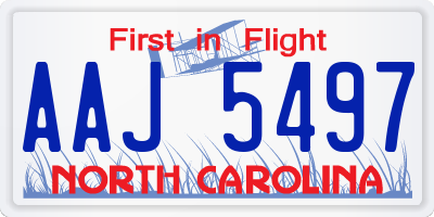 NC license plate AAJ5497