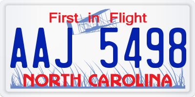 NC license plate AAJ5498