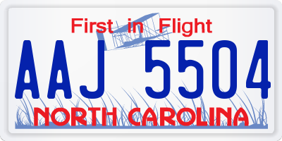 NC license plate AAJ5504