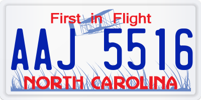 NC license plate AAJ5516