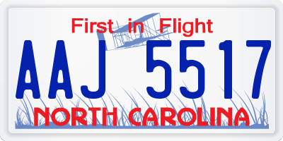 NC license plate AAJ5517