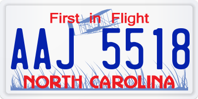 NC license plate AAJ5518