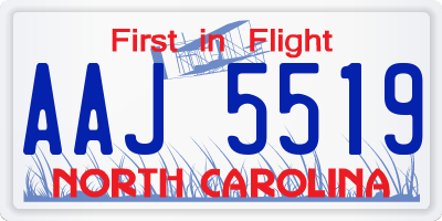 NC license plate AAJ5519