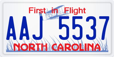 NC license plate AAJ5537