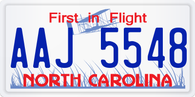 NC license plate AAJ5548