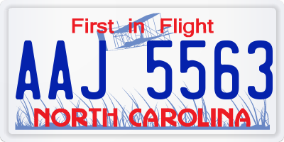 NC license plate AAJ5563