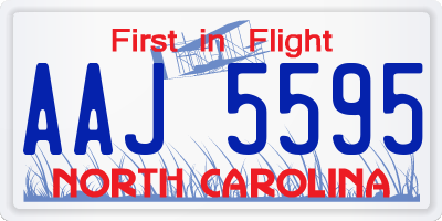 NC license plate AAJ5595