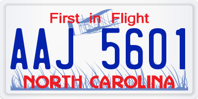 NC license plate AAJ5601