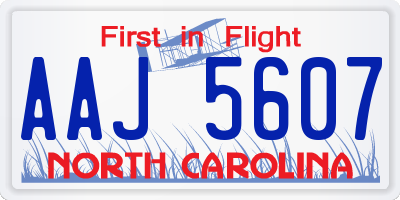 NC license plate AAJ5607