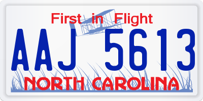 NC license plate AAJ5613