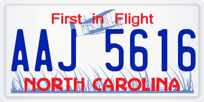 NC license plate AAJ5616