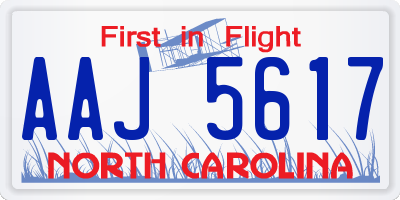 NC license plate AAJ5617