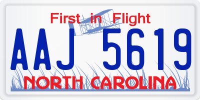 NC license plate AAJ5619