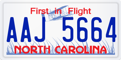 NC license plate AAJ5664