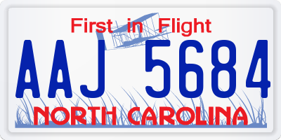 NC license plate AAJ5684