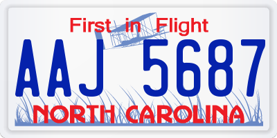 NC license plate AAJ5687