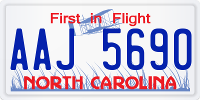 NC license plate AAJ5690