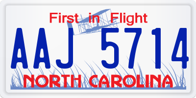 NC license plate AAJ5714