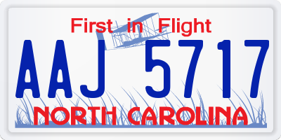 NC license plate AAJ5717
