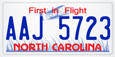 NC license plate AAJ5723