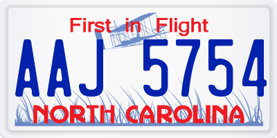 NC license plate AAJ5754