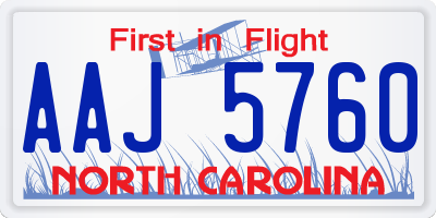 NC license plate AAJ5760