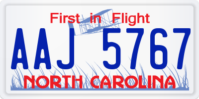 NC license plate AAJ5767