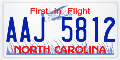 NC license plate AAJ5812