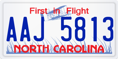 NC license plate AAJ5813