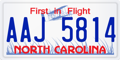 NC license plate AAJ5814