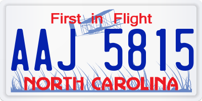 NC license plate AAJ5815