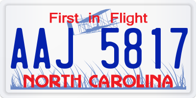 NC license plate AAJ5817