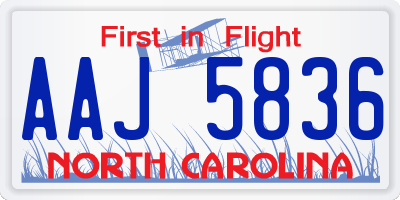 NC license plate AAJ5836
