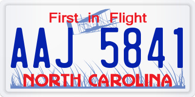 NC license plate AAJ5841