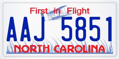 NC license plate AAJ5851