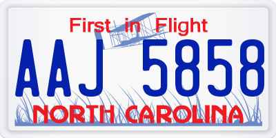 NC license plate AAJ5858