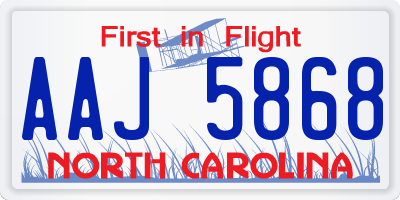 NC license plate AAJ5868