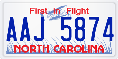 NC license plate AAJ5874