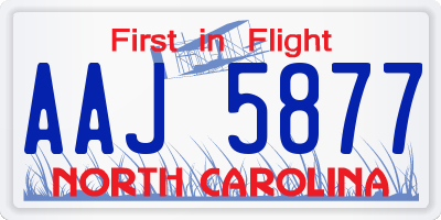 NC license plate AAJ5877